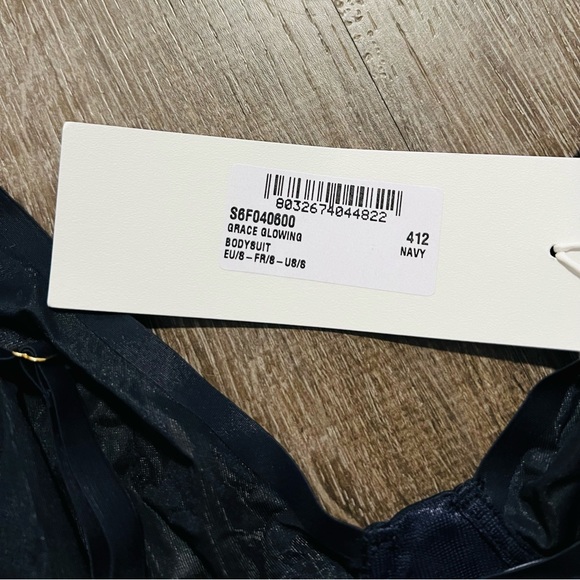 STELLA MCCARTNEY***Navy Grace Glowing Bodysuit***Small $135 - Picture 7 of 8